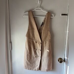 PRIMARK SIZE 6 | HERRINGBONE TAN DRESS